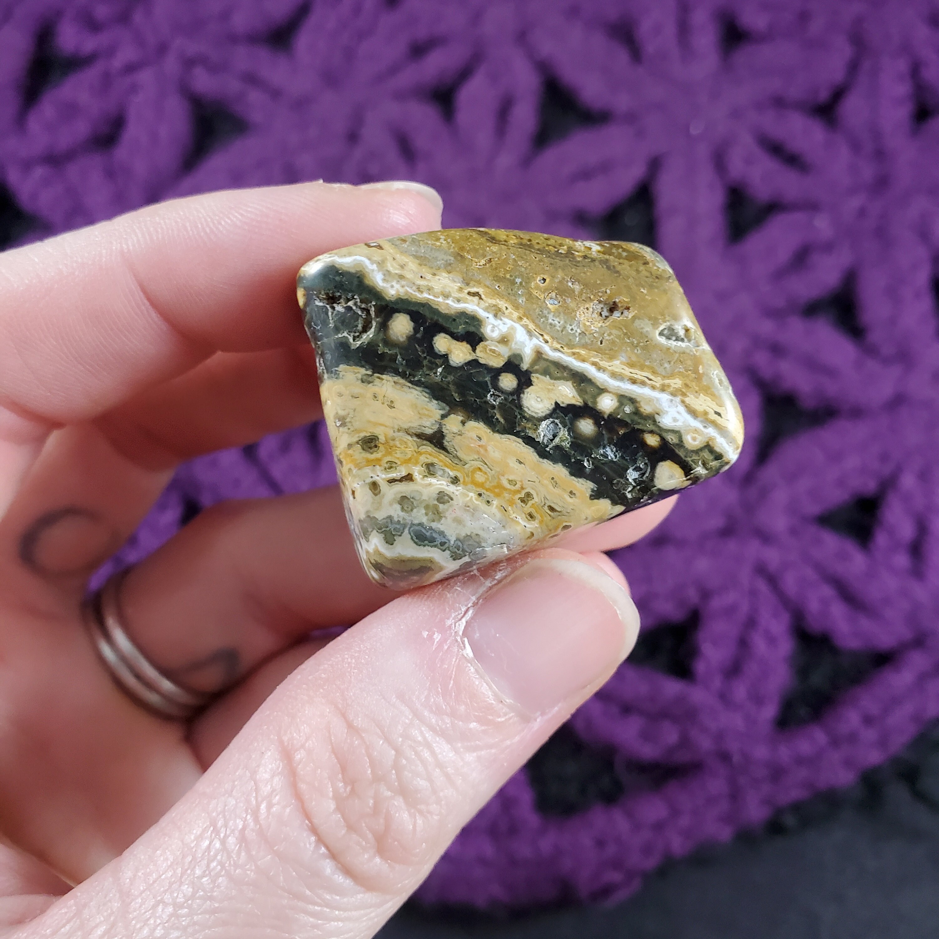 Ocean Jasper Tumbled Stone Gallet Crystal Pocket Stones White Green Yellow Crystals Unique Orbicular A+ High Quality Madagascar Ocean Jasper Tumbled Stone Gallet Crystal Pocket Stones White Green Yellow Crystals Unique Orbicular A+ High Quality Madagascar