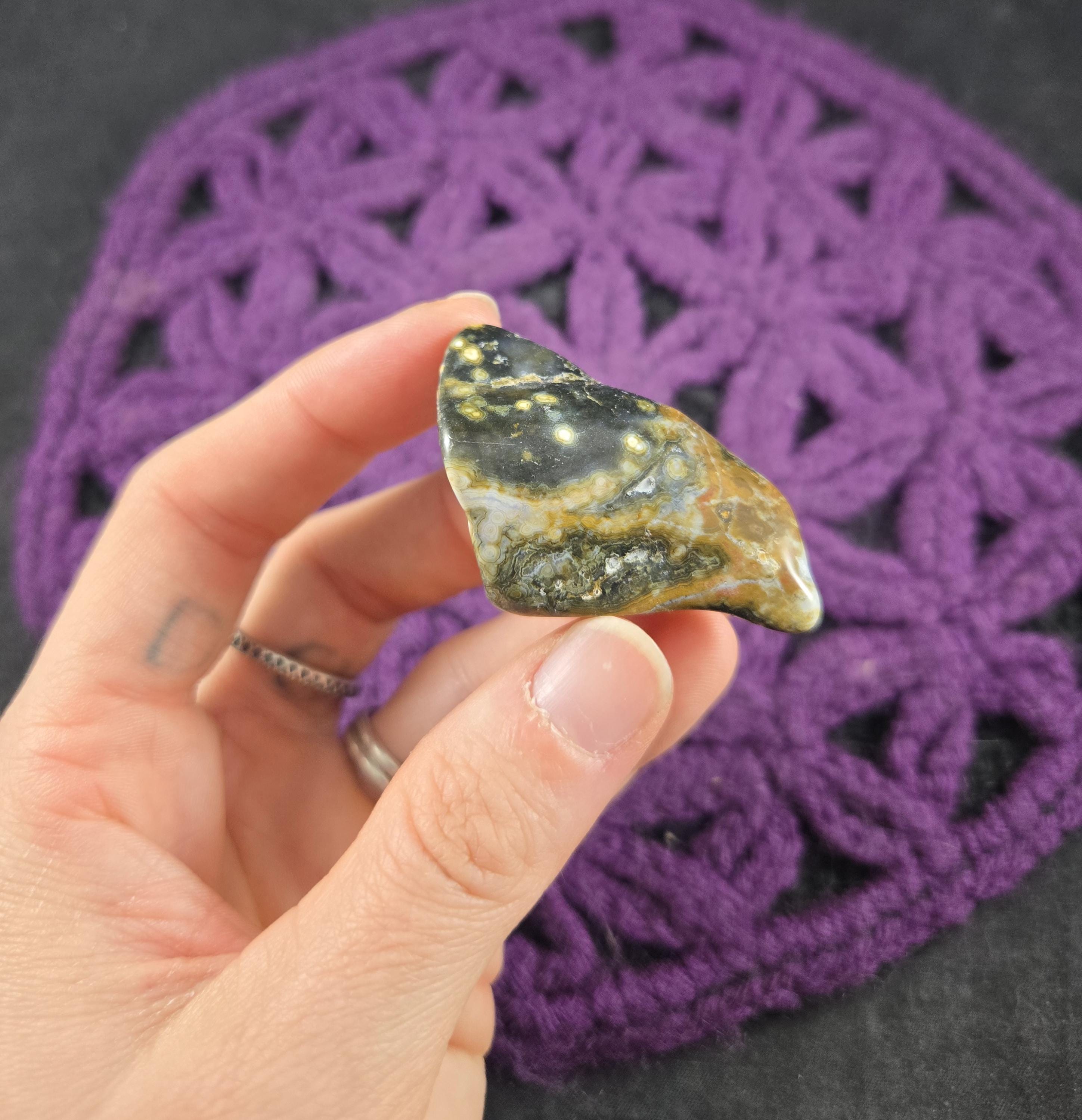 Ocean Jasper Tumbled Stone Gallet Crystal Pocket Stones Crystals Unique Orbicular A+ High Quality Madagascar