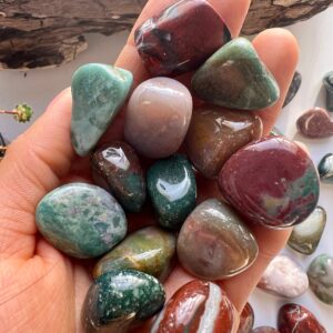 Polished Ocean Jasper Tumbled Stone, Crystal Healing
