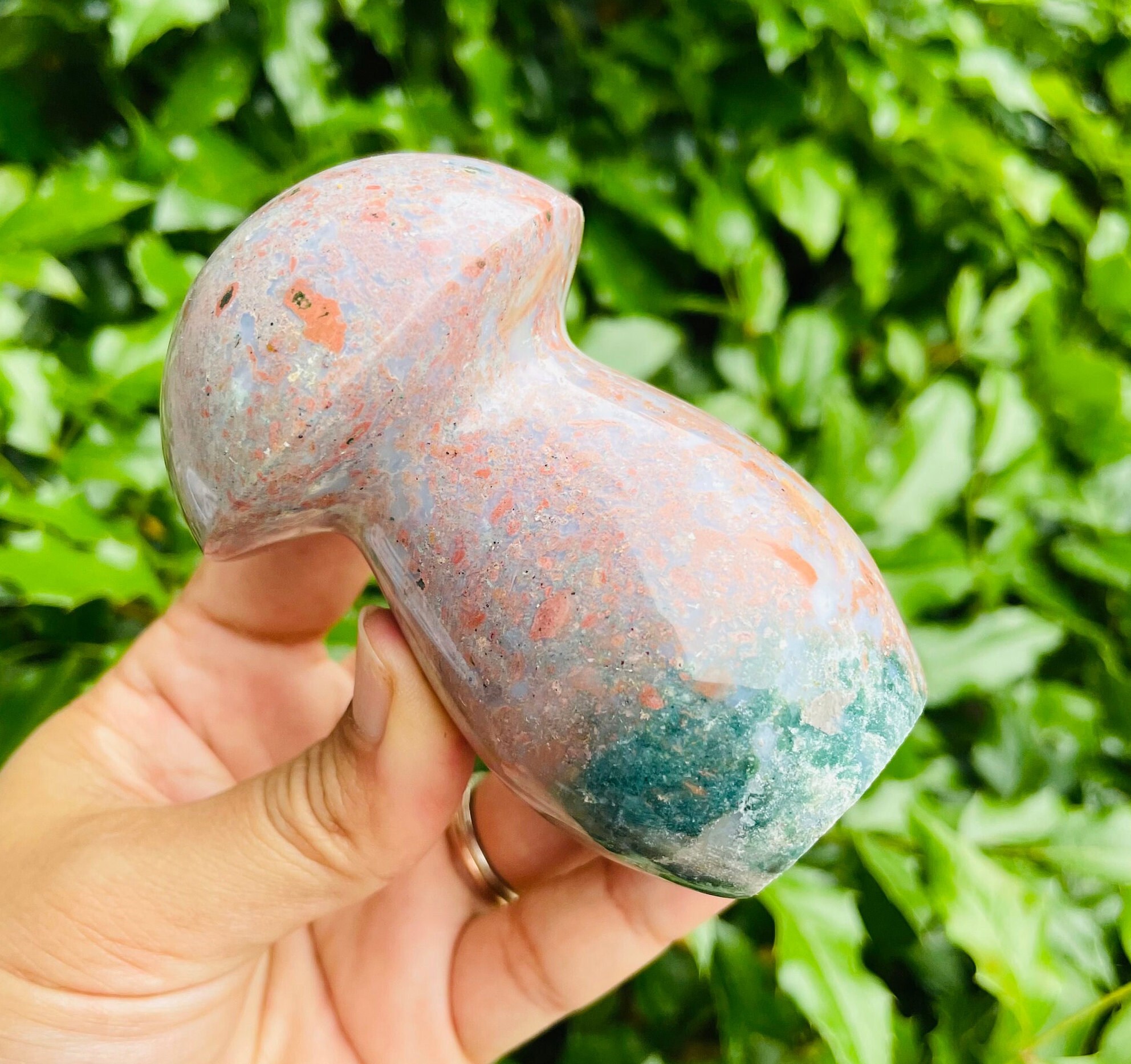 Xl Ocean Jasper Mushroom: Tumbled Crystal Gemstone (316.6g)