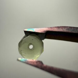 ONE Czech Moldavite Bead, 4.7mm, rondelle faceted bead, .5 hole size, Czech Origin, Energetic, Intention-Based bead, activation bead