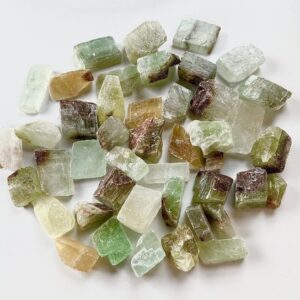 One Pack Raw Green and Yellow Calcite Crystal Bags 50g Packs, Crafting materials, Rough Calcite, Jewellery Making Stones, Spiritual Gift