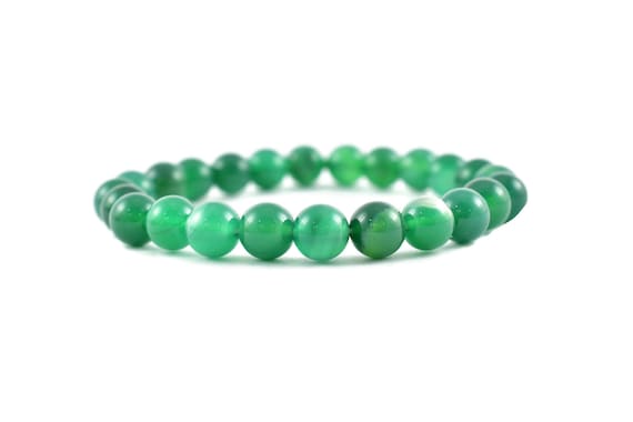 Green Onyx Round Beaded Bracelet – Healing Crystals, Gemstone Bracelet Green Onyx Round Beaded Bracelet – Healing Crystals, Gemstone Bracelet