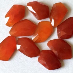 15-17mm Red Onyx Fancy Flat Back Cabochons, Red Onyx Rose Cut Cabochons, Flat Back Red Onyx For Jewelry (5pcs To 20pcs Options) - Bgpc536