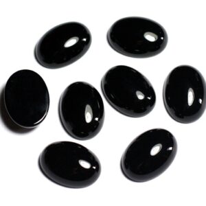 1pc - Cabochon Pierre Onyx Noir Ovale 18x13mm - 7427039743273