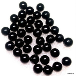 5mm Aaa Black Onyx Cabochon Gemstone - 10 Pcs