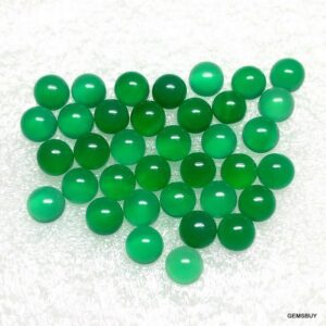Aaa Green Onyx Cabochons: 6mm Round Gemstones, 10 Pieces