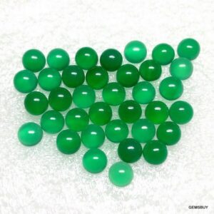 Aaa Green Onyx Cabochons: 5mm Round Gemstones (10 Pieces)