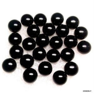 Black Onyx Cabochon: 9-12mm Round Aaa Gemstone