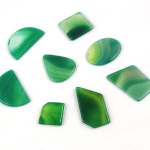 Green Onyx Gemstone Set: Multi Shape Cabochons, 25x28-26x43mm