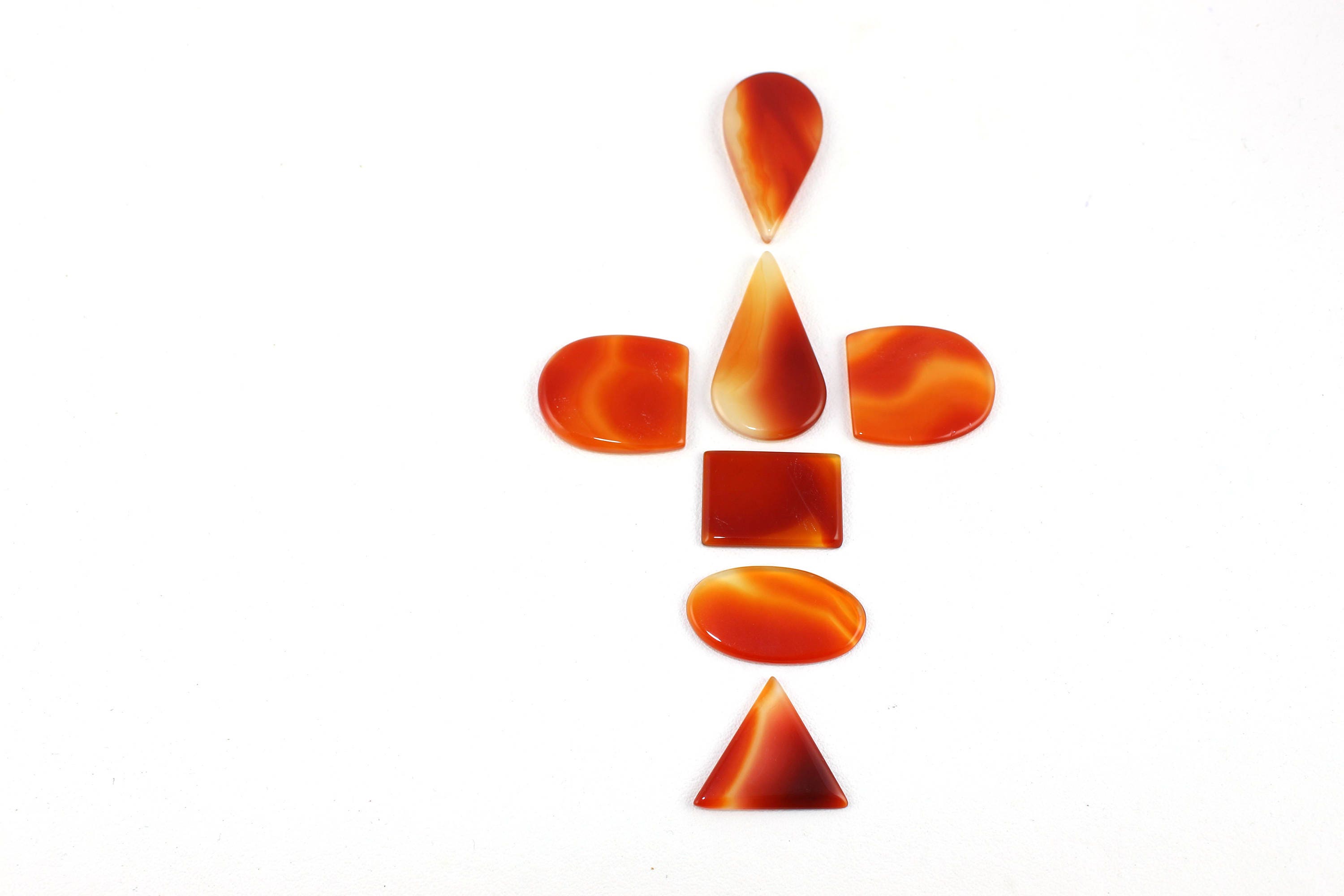 Red Onyx Gemstone Set: Mixed Shape Cabochons (18x25-20x40mm)