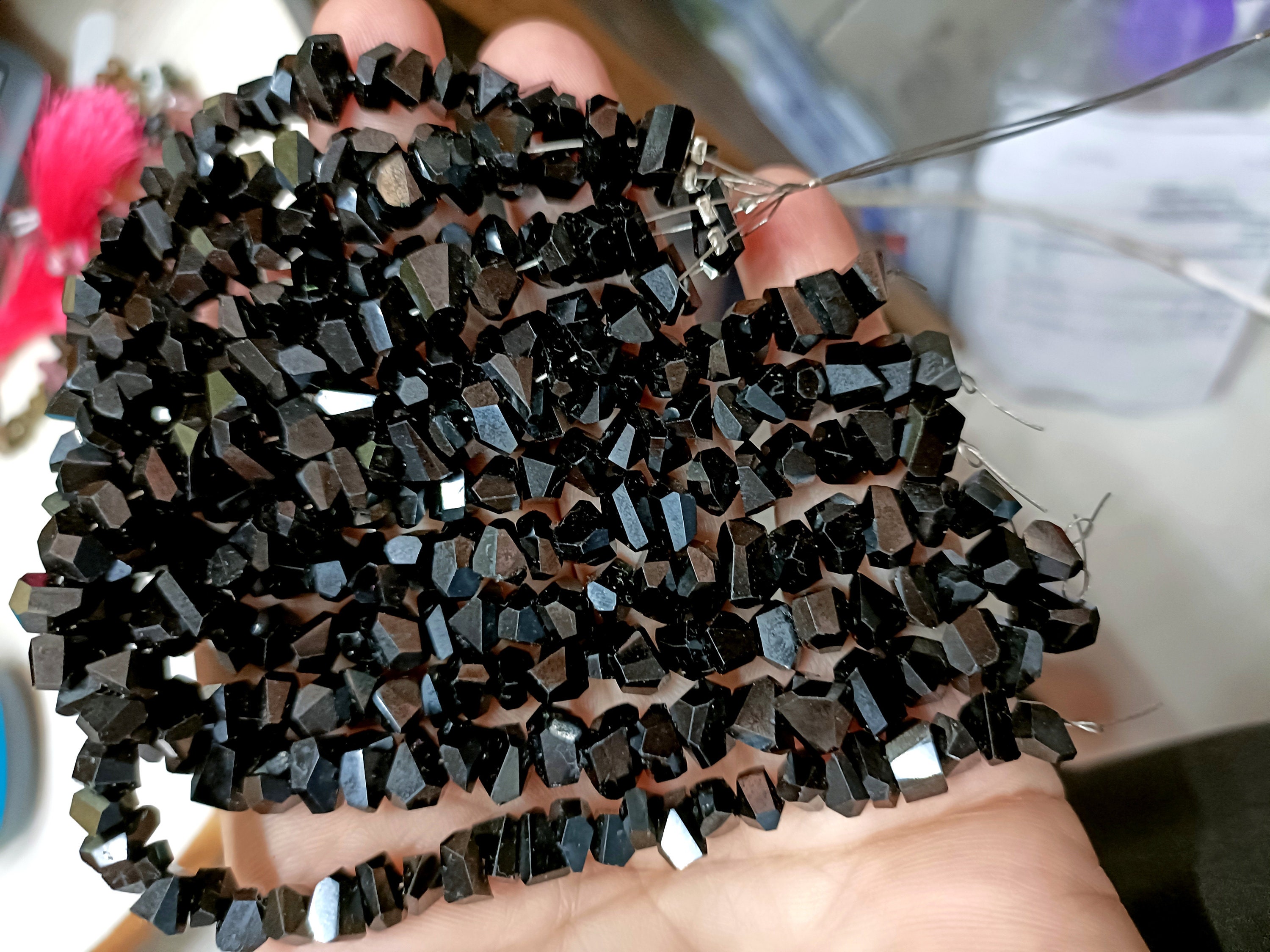 7 Inch Strand,natural Black Onyx Faceted Fancy Nuggets Shape Size 7-8mm 7 Inch Strand,natural Black Onyx Faceted Fancy Nuggets Shape Size 7-8mm