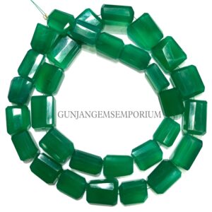 Aaa+ Green Onyx Faceted Nuggets Beads Natural Green Onyx Nuggets Laser Cut Green Onyx Beads 18” Green Onyx Bracelet Wholesale Gemstone Beads