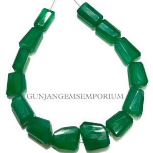 Aaa+ Green Onyx Faceted Nuggets Beads Natural Green Onyx Nuggets Laser Cut Green Onyx Beads 7” Green Onyx Bracelet Wholesale Gemstone Beads