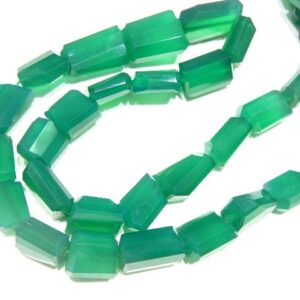 AAA Green Onyx Nugget Beads – Faceted Natural Gemstone for Jewelry Making Supplies
