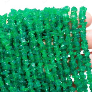 Aaa+ Green Onyx Uncut Chip Beads,natural Green Onyx Raw Rough Tiny Nugget Chips,34" Gemstone Beads For Handmade Jewelry