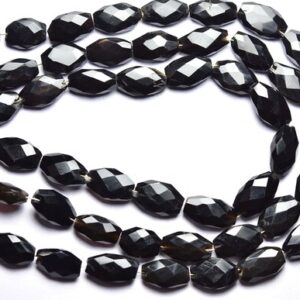 Black Onyx Nugget Beads - 14 inches - Natural Faceted Black Onyx Nuggets Stone - Size is 6x8-7x12 mm #1554