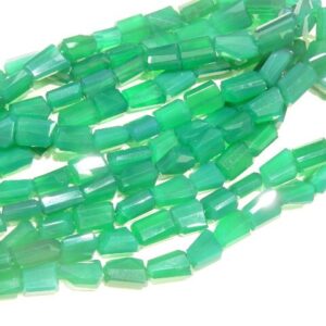 Green Onyx Beads: Faceted Nuggets, AAA Quality (3 Strands)