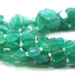 Green Onyx Nugget Beads: 14" Strand, 5x7-8x11mm Gemstone