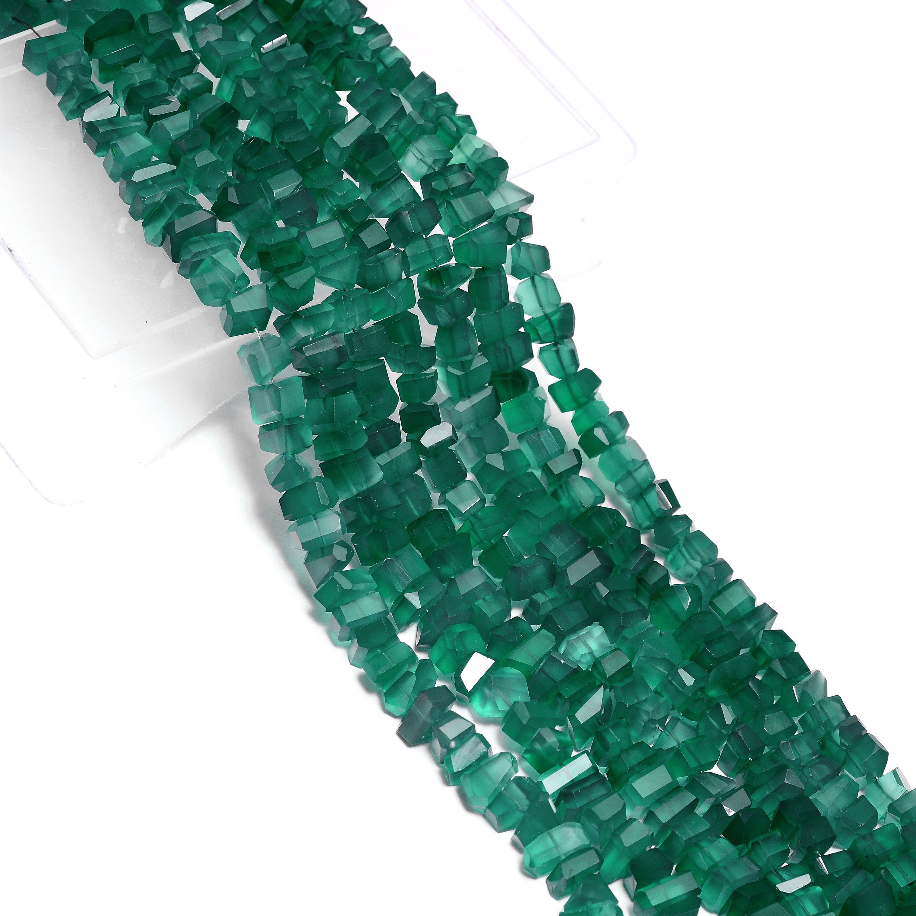 Natural Aaa+ Green Onyx 6mm-9mm Gemstone Faceted Nuggets | Onyx Semi Precious Gemstone Stepcut Tumbled Beads For Jewelry Making | 8" Strand Natural Aaa+ Green Onyx 6mm-9mm Gemstone Faceted Nuggets | Onyx Semi Precious Gemstone Stepcut Tumbled Beads For Jewelry Making | 8" Strand