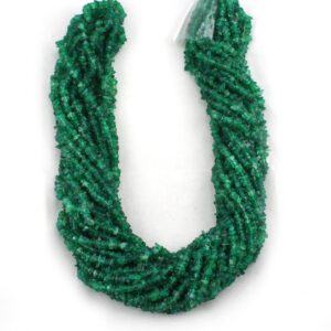 Natural Green Onyx Uncut Chips Gemstone Beads, 36 Inch Strand For Jewelry Making Wholesale Price, Semi Precious Gemstone