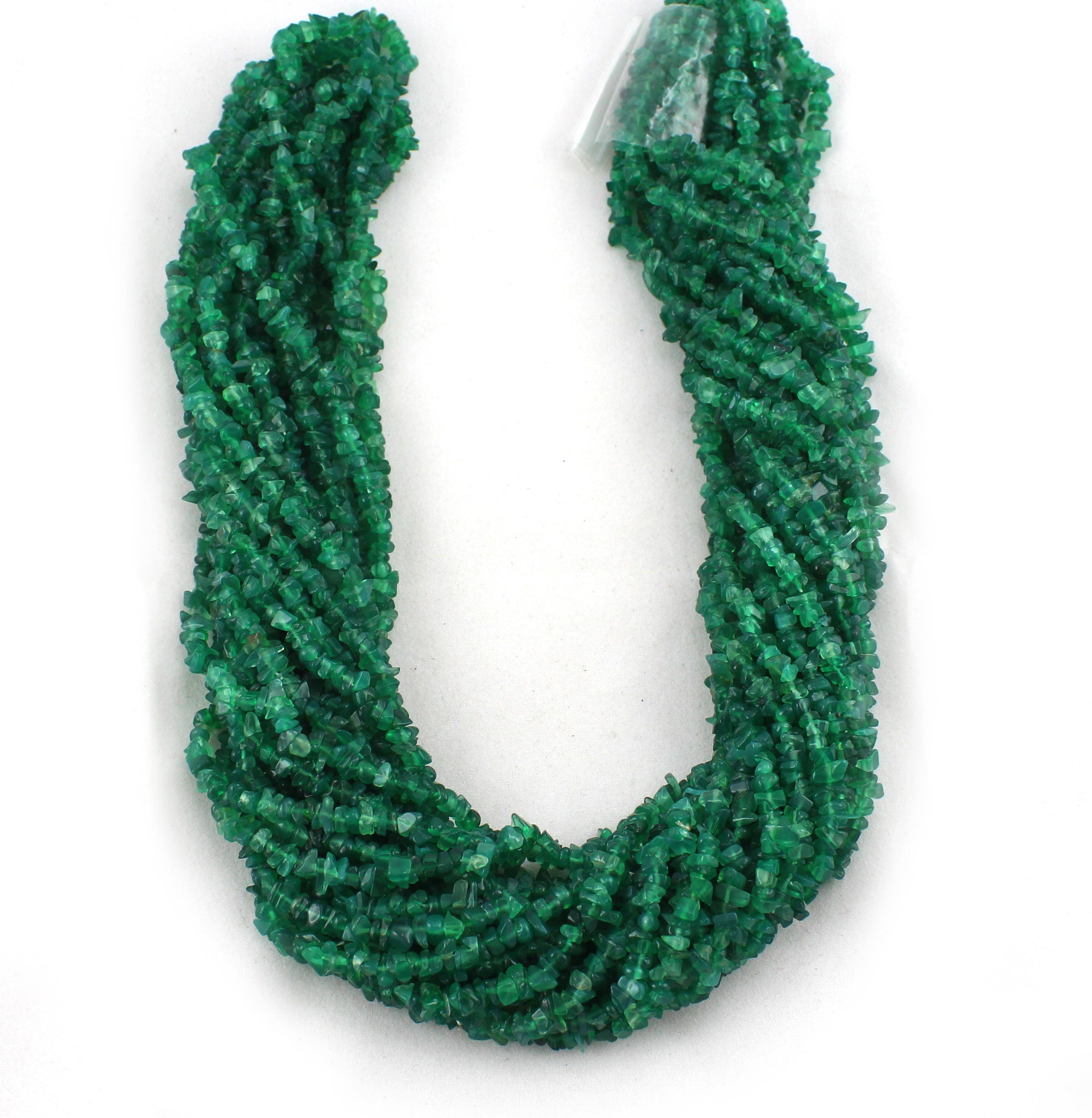 Natural Green Onyx Uncut Chips Gemstone Beads, 36 Inch Strand For Jewelry Making Wholesale Price, Semi Precious Gemstone