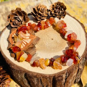 Natural Red Onyx Chip Bracelet,healing Braclet,stretchy Chip Beads Bracelet,chip Stretchy String Bracelet.7.5 Inches Bracelet.