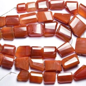 Red Onyx Nuggets Beads - 8 inches - Natural Faceted Red Onyx Nuggets Stone - Size is 10-16 mm #1528