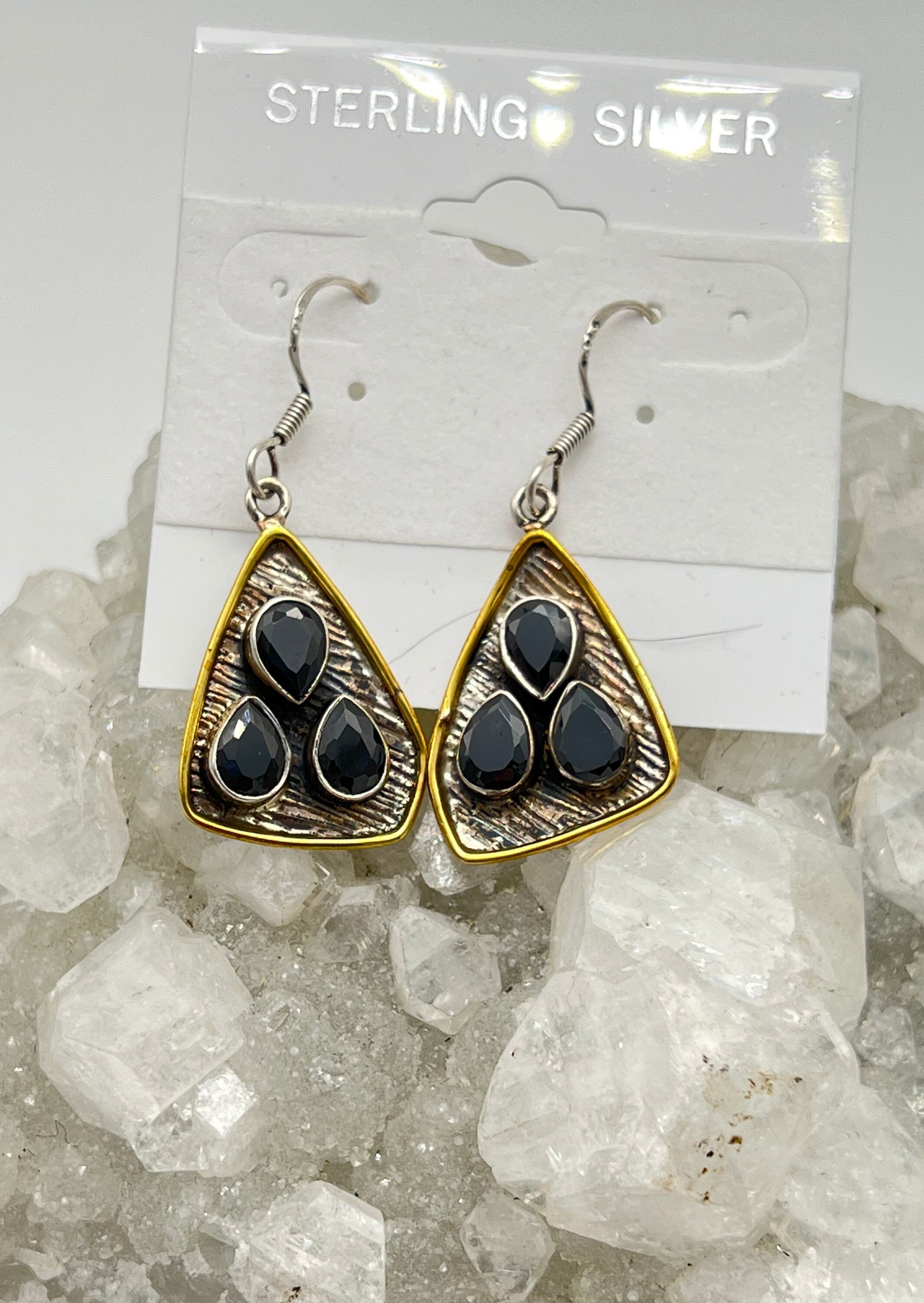 Abstract Black Onyx Earrings