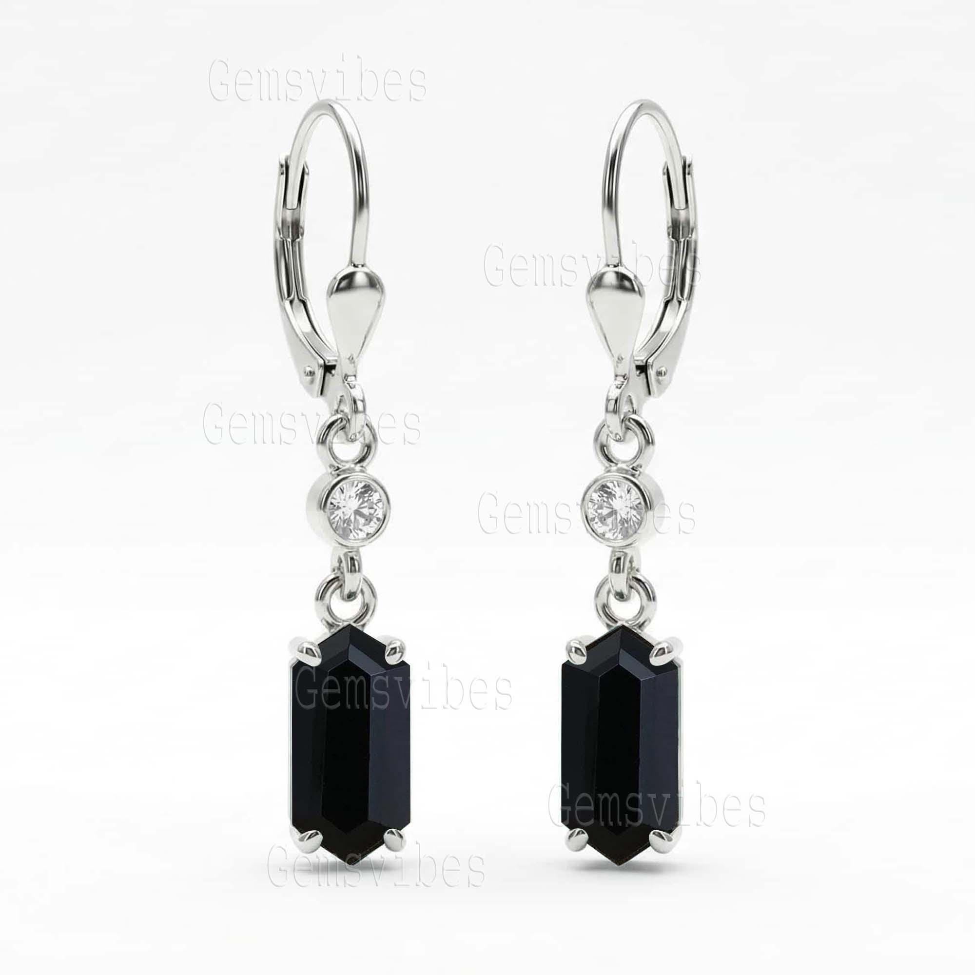 Beautiful Black Onyx Halo Earring 925 Sterling Silver Minimalist Jewelry Gemstone Earring For Women Birthday Gift For Her Handmade Earrings