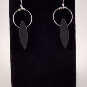 Black Onyx and Sterling Silver Earrings Handmade by Chris Hay