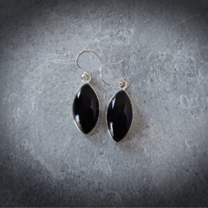 Black Onyx Earrings Sterling Silver • Onyx Earrings • Sterling Silver Onyx Dangle Earrings • Black Onyx Drop Earrings • Holiday Gift