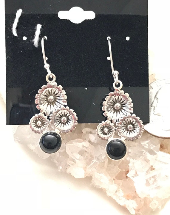 Daisy Black Onyx Earrings