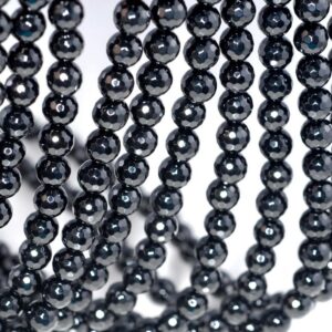 10mm Noir Black Onyx Gemstone Black Micro Faceted Round Loose Beads 7.5 Inch Half Strand (90182767-115)