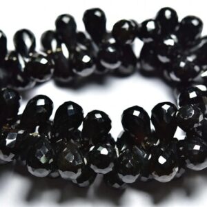 20 Pcs,Natural Super Quality Big Onyx Faceted Teardrops,Size is 7x11-8x12mm #970