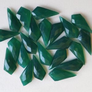 22mm Green Onyx Shield Shape, 5 Pcs Green Onyx Fancy Shield Both Side Faceted, Loose Onyx Gemstones - Asg32