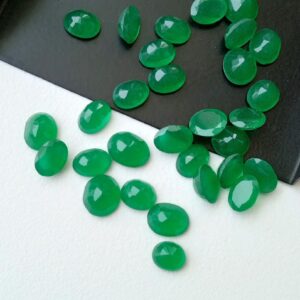 4x6mm - 6x8mm Green Onyx Oval Cut Stone, Green Onyx Faceted Oval Stone, Green Onyx Gemstones For Jewelry (5pcs To 10pcs Options) - Ps5128