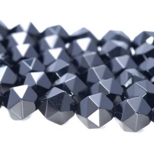 6mm Black Onyx Beads Star Cut Faceted Grade Aaa Genuine Natural Gemstone Loose Beads 15" Bulk Lot 1,3,5,10 And 50 (80005181-m18)