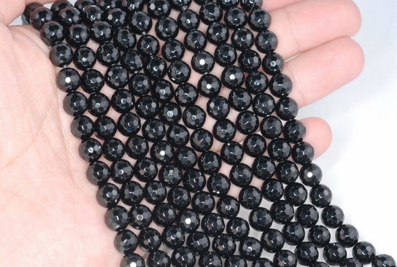 6mm Noir Black Onyx Gemstone Black Micro Faceted Round Loose Beads 15.5 Inch Full Strand Lot 1,2,6,12 And 50 (90182757-115)