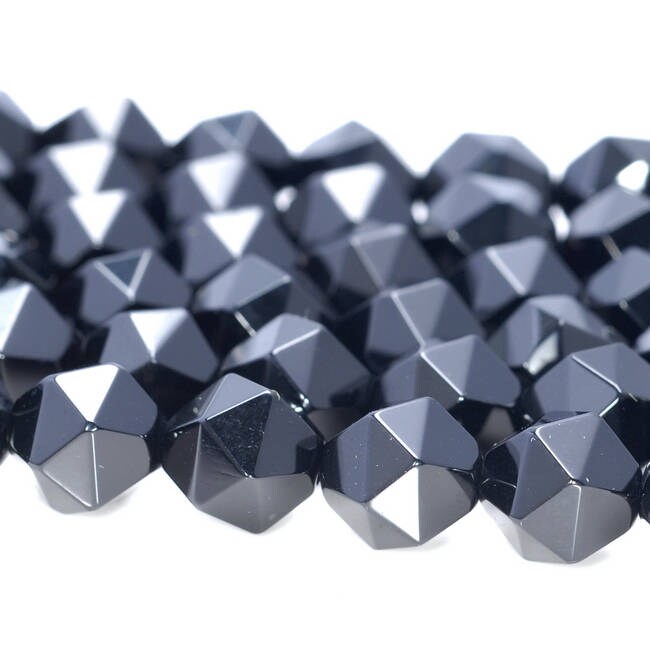 8mm Black Onyx Beads Star Cut Faceted Grade Aaa Genuine Natural Gemstone Loose Beads 14.5" Bulk Lot 1,3,5,10 And 50 (80005182-m18)