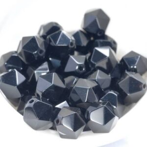 8MM Black Onyx Beads Star Cut Faceted Grade AAA Genuine Natural Gemstone Loose Beads 14.5" LOT 1,3,5,10 and 50 (80005182-M18)