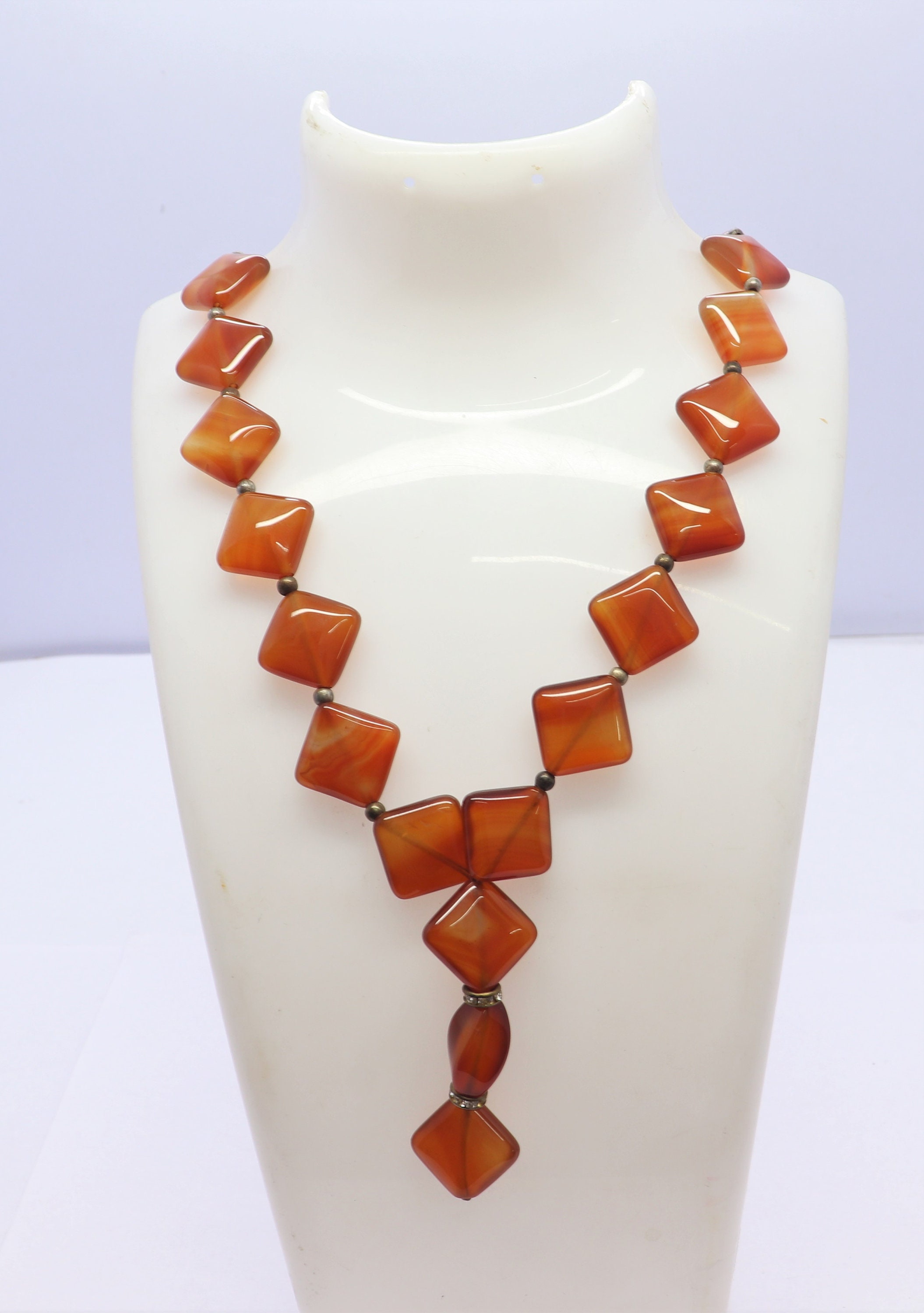 Aaa Natural Red Onyx Flat Cut Kite Shape Necklace, 17-18 Mm Onyx Fancy Shape Beads, 18 Inch Smooth Red Onyx Onyx Necklace