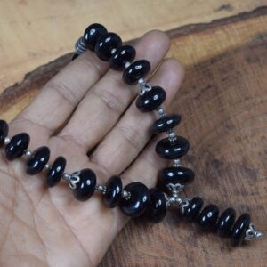 Black Onyx 925 Sterling Silver Necklace: Designer Gemstone Chain