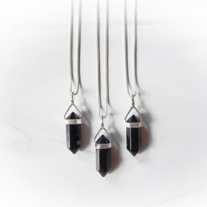 Black Onyx Necklace Sterling Silver • Black Onyx Point • Sterling Gemstone Points • Healing Crystal • Layering Necklace • Holiday Gift