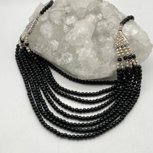 Eight Strand Black Onyx Necklace-16"