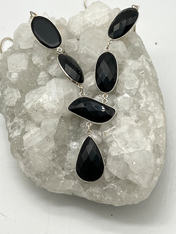 Faceted Black Onyx Necklace