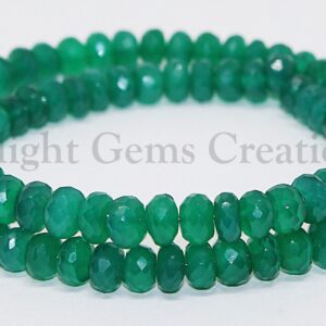 Faceted Green Onyx Beaded Necklace, Gemstone Jewelry