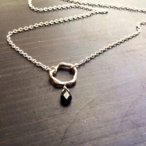 Sterling Silver Black Onyx Necklace: Handmade Modern Jewelry