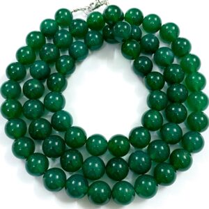Top Quality Green Onyx Smooth Round Beads Necklace 12mm Green Onyx 30” Necklace Natural Green Onyx Gemstone Beads 12mm Green Onyx Round Bead