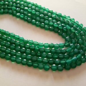 4mm Green Onyx Faceted Coin Beads, Green Onyx Coins For Jewelry, Green Onyx Gemstones, 13 Inch Strand (1st To 5st Options) - Aag64